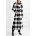 Checked wWool-gabardine Coat Manufacture Wholesale Fashion Women Apparel (TA3001C)